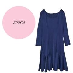 【エポカ】EPOCA♡高級感♡フレアワンピース【40】美ライン美シルエット♡紺系