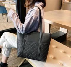 トートバッグ　レディース　メンズ　大容量　黒　キルティング　レザー　a4　鞄