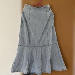 w closet ライトブルーデニムフレアスカート