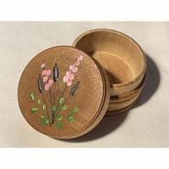 木製花柄小物入れ
