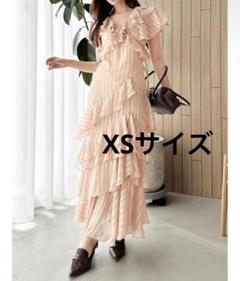 【完売サイズ】dazzlin バリエフルイドワンピース オレンジ XSサイズ