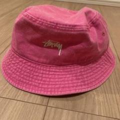 STUSSY バケットハット ライトピンク L/XL コットン100% ピンク