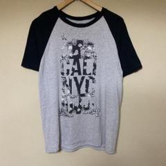 ラグラン　ブラック　グレー　ニューヨーク　古着　Tシャツ　ヴィンテージ