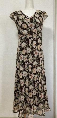 Laura Ashley ローラアシュレイ 花柄 シャツワンピース 7号 S