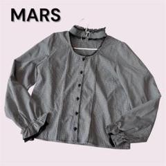 MARS マーズ 長袖 ブラウス ハートファスナー ギンガムチェック レース