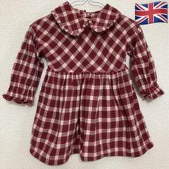 ワンピース　チェック　80  くらい　1才半〜2才　イギリスで購入　海外子供服のサムネイル