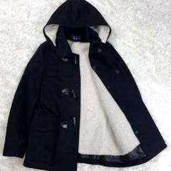 【美品】フレッドペリー　メルトン ダッフルコート　XL　ブラック　裏地ストライプ RUIRUE BOUTIQUE ダッフルコート コート ウール100