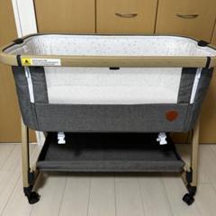 HZDMJ　ベビーベッド　グレー　高さ6段階調節　折りたたみ