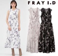 フレイアイディー　ウエストシャーリングフラワープリントワンピース FRAY I.D（フレイアイディー）の「ウエストシャーリングフラワー