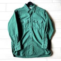 L.L.BEAN シャモアシャツ　グリーン　USA製　70's 筆記体タグ
