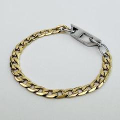 美品　ディーゼル　カッコイイ　ゴールドシルバーチェーンブレスレット 約21cm 美品 ディーゼル カッコイイ ゴールドシルバーチェーン