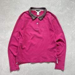 90s unknown ラグランスウェット cityboy 古着 y2k 短丈 90s DKNY ロンt 襟 cityboy 刺繍タグ 古着 短丈 ラガーシャツ