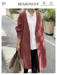 美品　ビアズリー　 リバーシブルコート　ベージュ／赤 美品 ビアズリー リバーシブルコート ベージュ／赤 - メルカリ