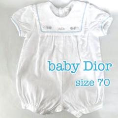 新品　ベビーディオール　Dior ロンパース 肌着 女の子　80 カーディガン セール】 シフォン花プリントレーシーカバーオール(70~80cm