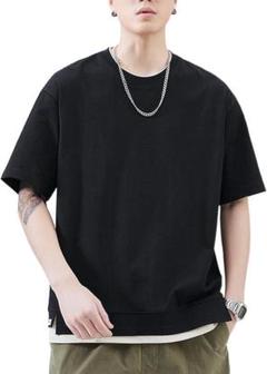 メンズ 半袖 Tシャツ 綿100% レイヤードスタイル Ｍサイズ