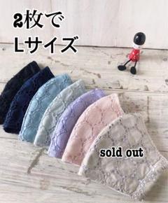 2枚で 大きめサイズサークルレース インナーマスク サイズL
