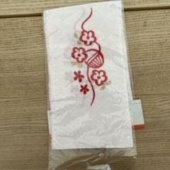 お子様半えり 赤い花刺繍