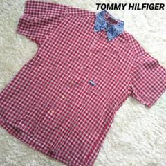 [美品]TOMMY HILFIGER ボタンダウンシャツ チェック レッド 赤