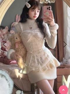 00s coquette バレエコア ビックリボン デカリボンカットソー レース