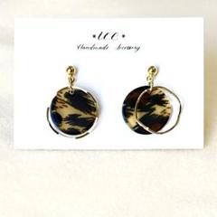 1108◆ゴールド　リング　レオパード　小ぶり　ハンドメイド　ピアス　イヤリング