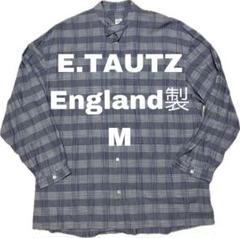 E.TAUTZ チェック柄 長袖シャツ M イギリス製　サビルロウスタンドカラーのサムネイル