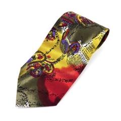 Renoir ネクタイ ペイズリー 水彩 アート イエロー ビンテージ ギフト