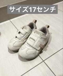 美品アシックススクスク　ホワイト スニーカー ベルクロ