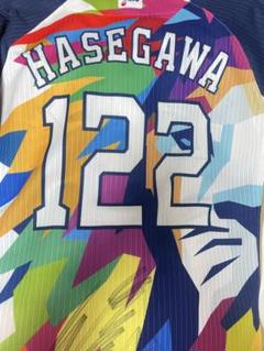 西武ライオンズ　ユニフォーム　長谷川信哉直筆サイン入り　サイズＬ 西武ライオンズ ビジター レプリカユニフォーム 長谷川信哉
