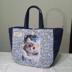 仔猫のトートバック*a 2way Dカン付*ハンドメイド