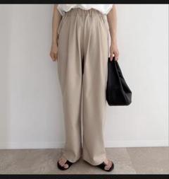 AMIE 低身長　ウエストゴムtuckワイドPT / beige AMIE original》ウエストゴムtuckワイドPT / beige | AMIE