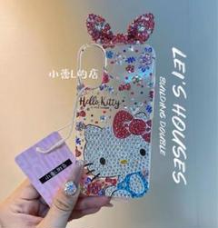 iphone16promaxケース デコ電 ラインストーン キティ キティ
