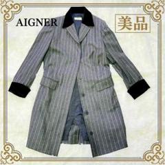 【極美品】アイグナー　チェスターコート　カシミヤアンゴラ　ヘリンボーン 1103720241133330604001