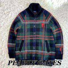 PEARLY GATES ブルゾン ニット タータンチェック ショールカラー