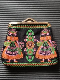 【美品】 久家道子 プチポアン パーティーバッグ がま口 刺繍 Petit Point プチポアン パーティーバッグ 久家道子 Michiko