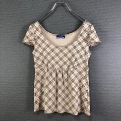 BURBERRY BLUE LABEL ノバチェック　フレンチスリーブカットソー BURBERRY ノバチェック フレンチスリーブ カットソー 38