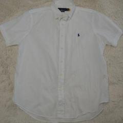 現行【ラルフローレン】Ｌサイズ 半袖ボタンダウンシャツ 白