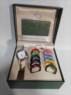 ☆稼動中☆レア☆ GUCCI チェンジベゼル シェルライン シルバー電池交換済み ☆稼動中☆レア☆ GUCCI チェンジベゼル シェルライン シルバー