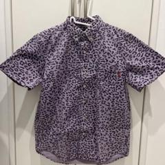 Stussy ヒョウ柄 半袖ワークシャツ Mサイズ メンズ