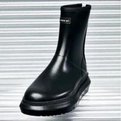 【新品同様】希少Sacai カーフレザーウェッジブーツ ボアトリム ◇関税込◇*sacai*プラットフォーム レザー チェルシー ブーツ