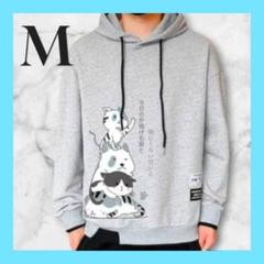 猫プリント⭐️ パーカー メンズ フード パーカー 長袖 トップス カジュアル