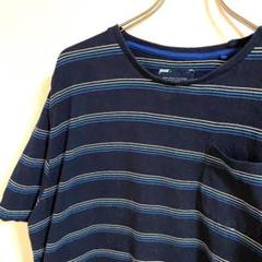 DENIM&FLOWER Tシャツ ボーダー柄　ブラック　XL USA産
