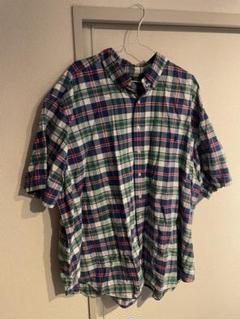 90s ラルフローレン　チェック柄半袖シャツ　オーバーサイズ　3XB POLO