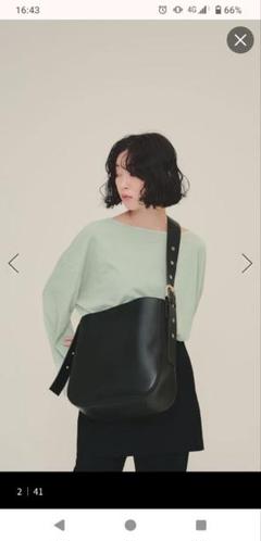 未使用級 ジーナシス el エル ビッグショルダーバッグ ブラック ゴールド金具 eL】Big Shoulder Bag/184697（ショルダーバッグ）｜eL（エル