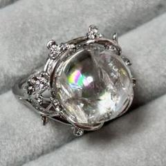 （260)アイリス水晶☆リング　虹入り　天然石　パワーストーン　指輪