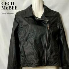 CECIL McBEE セシルマクビー ライダースジャケット M ブラック 合皮
