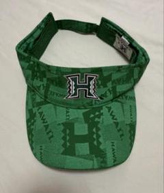 ハワイ大学　HAWAII UH 刺繍ロゴ　サンバイザー　キャップ　グリーン