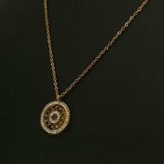 ステンレス　スチール　ジルコニア　ゴールド　金　チェーン　レディース　ネックレス