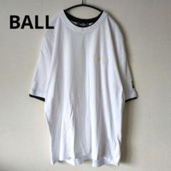 BALL ボール メンズ　半袖Ｔシャツ　重ね着風　Ｌサイズ　白黒