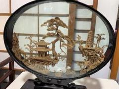 コルク彫刻　ガラスケース入り 昭和レトロ