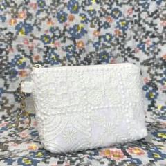 ミナペルホネンハンドメイドシャーリングバッグ（フォレストタイル、ベージュ、中） ミナペルホネンハンドメイドシャーリングバッグ（フォレスト